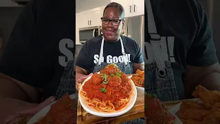 Spaghetti w/Meatballs & Battered Fried Chicken 