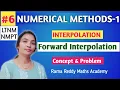 JNTUH NMCV R22 Numerical Methods-1 Interpolation Forward Difference table problems Concept