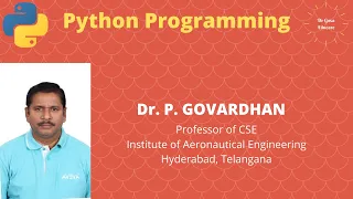Lecture - 25 Python programming Lists concept Dr P Govardhan K