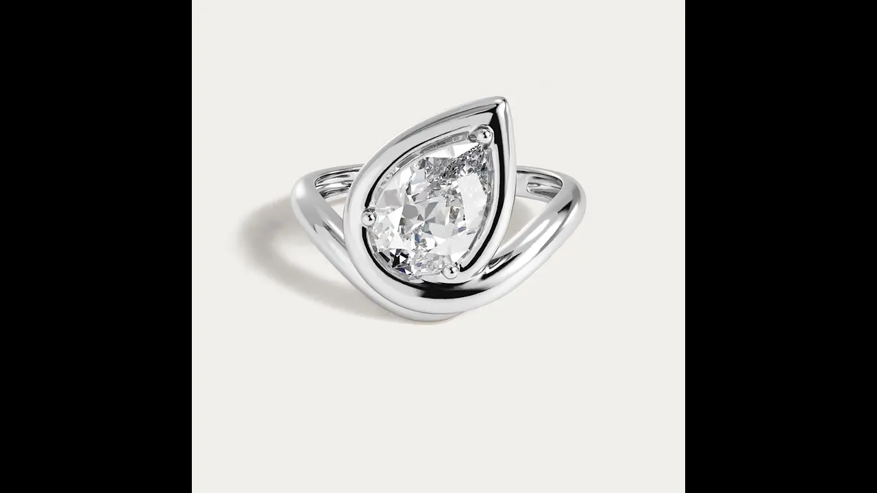 Hailey丨Pear Lab Diamond Frame Engagement Bypass Ring