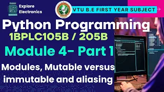 Module 4 Part 1 Modules Namespaces aliasing in python programming VTU 1st sem Python Programming