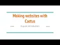 Making static websites with Python and Cactus