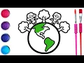 Earth Day Picture Drawing Painting Coloring for Kids and Toddlers How To Draw Earth Day Drawing