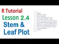 Stem and Leaf Plots in R R Tutorial 2 4