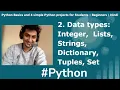 HINDI Python Int Str Lists Dictionary Tuple Set Mutable Immutable In15 mins