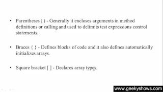 5 Separators in Java Programming Hindi