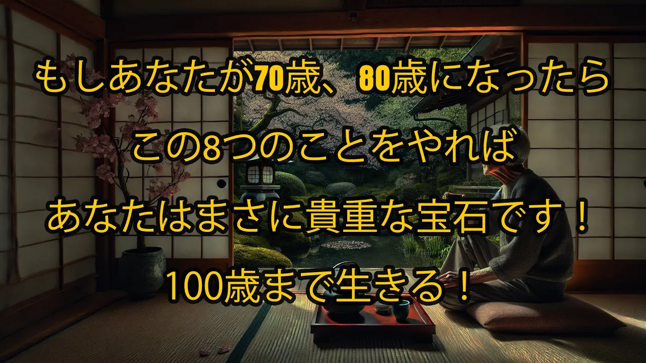 Outline Video 70~80歳でこの8つのことができたなら、あなたはまさに貴重な宝石です!