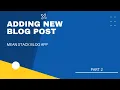 Creating blog post - Models and Services in Angular