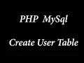 PHP MYSQL Create user table