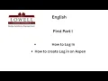 Creating an Aspen Account - English