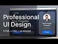 Professional Profile Card UI Design HTML CSS JavaScript