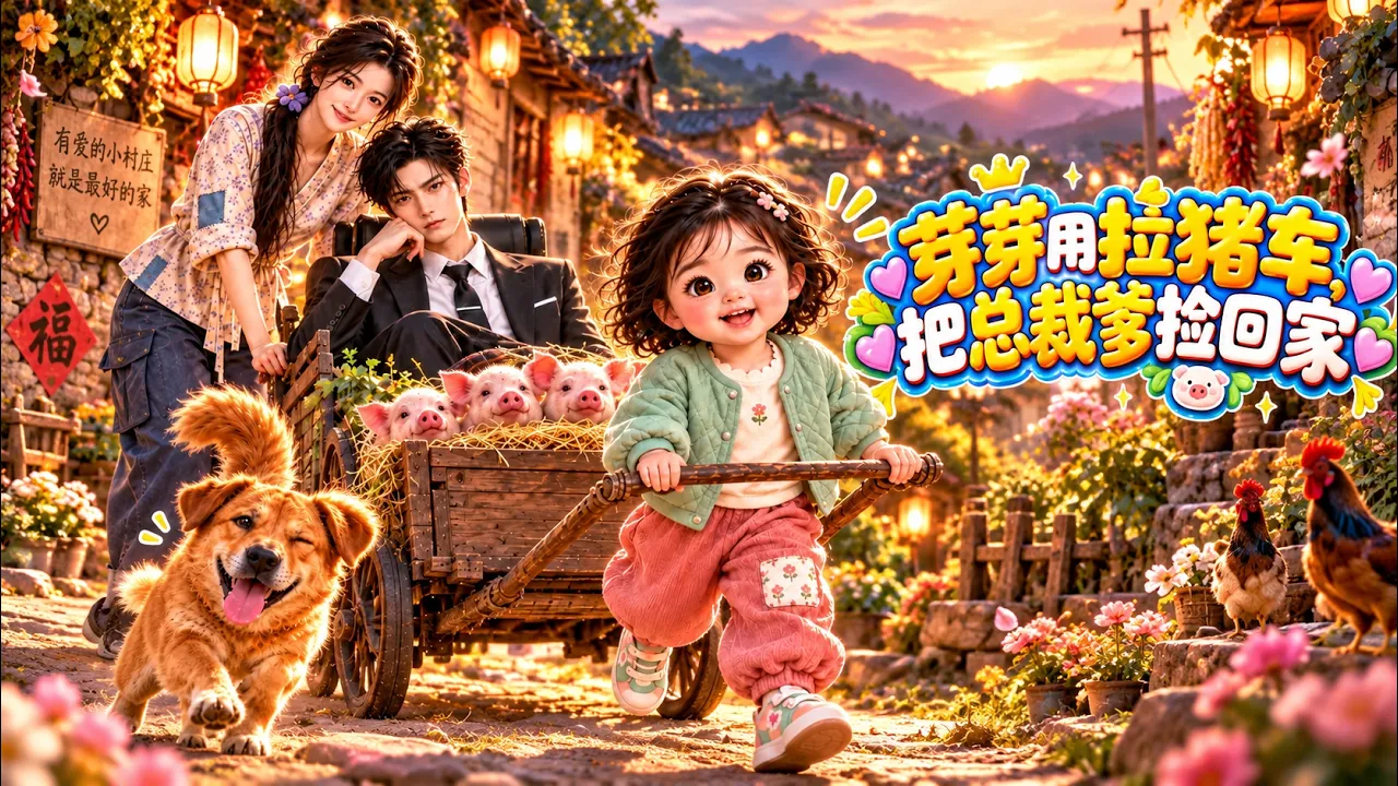 芽芽用拉猪车,把总裁爹捡回家