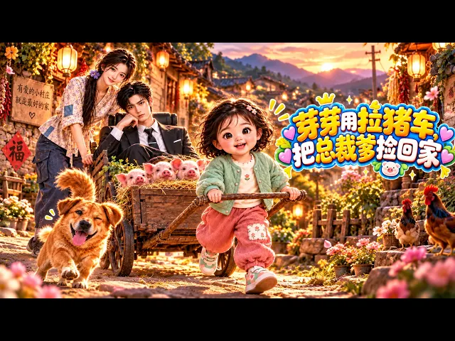 芽芽用拉猪车,把总裁爹捡回家