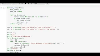 100 Days Python Loop Challenge Day 4 Find the most non zeros row in a matrix
