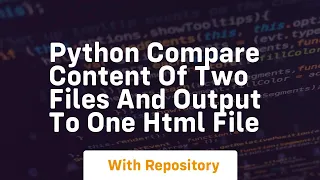 Python compare content of two files and output to one html file