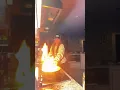 GIRL LEARNS NOT TO USE WATER ON GREASE FIRE THE HARD WAY