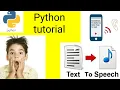 Text-to-Speech Using Python Python Tutorial Python Projects