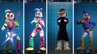 fnaf ar all glamrock chica extra and skins workshop animation