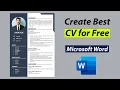 Lagu Create Best CV for Free in MS Word | Best CV Format 2025