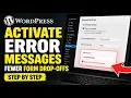 How to activate error message design for fewer form drop-offs - Step By Step