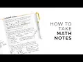 how to take math notes effective note-taking techniques