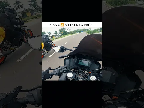 R15 V4 🆚 MT15 DRAG RACE ❓#r15v4 #mt15 #dragrace #bike #motivlogs