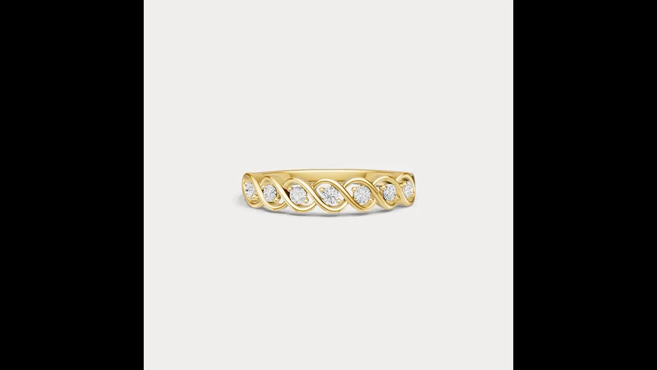 Round Lab-Grown Diamond Twist Band Ring in Sterling Silver