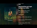 SZA - Diamond Boy (DTM) (Lyrics)