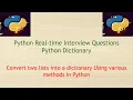 Python Real-time Dictionary Interview Questions - Convert two lists into a dictionary