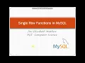 MySQL Single Row Functions Part 1