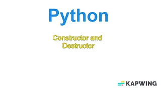 p - 17 Constructor and Destructor in python