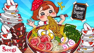 ASMR Mukbang Spicy Noodles & Tteokbokki Challenge On TV🌶️  | Stop Motion Paper [🐾PAPER DIY🐾]