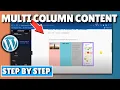 How to add multi column content in wordpress post Full Guide