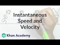 Instantaneous speed and velocity One-dimensional motion Physics Khan Academy
