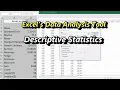 Descriptive Statistics in Excel Using the Data Analysis Tool
