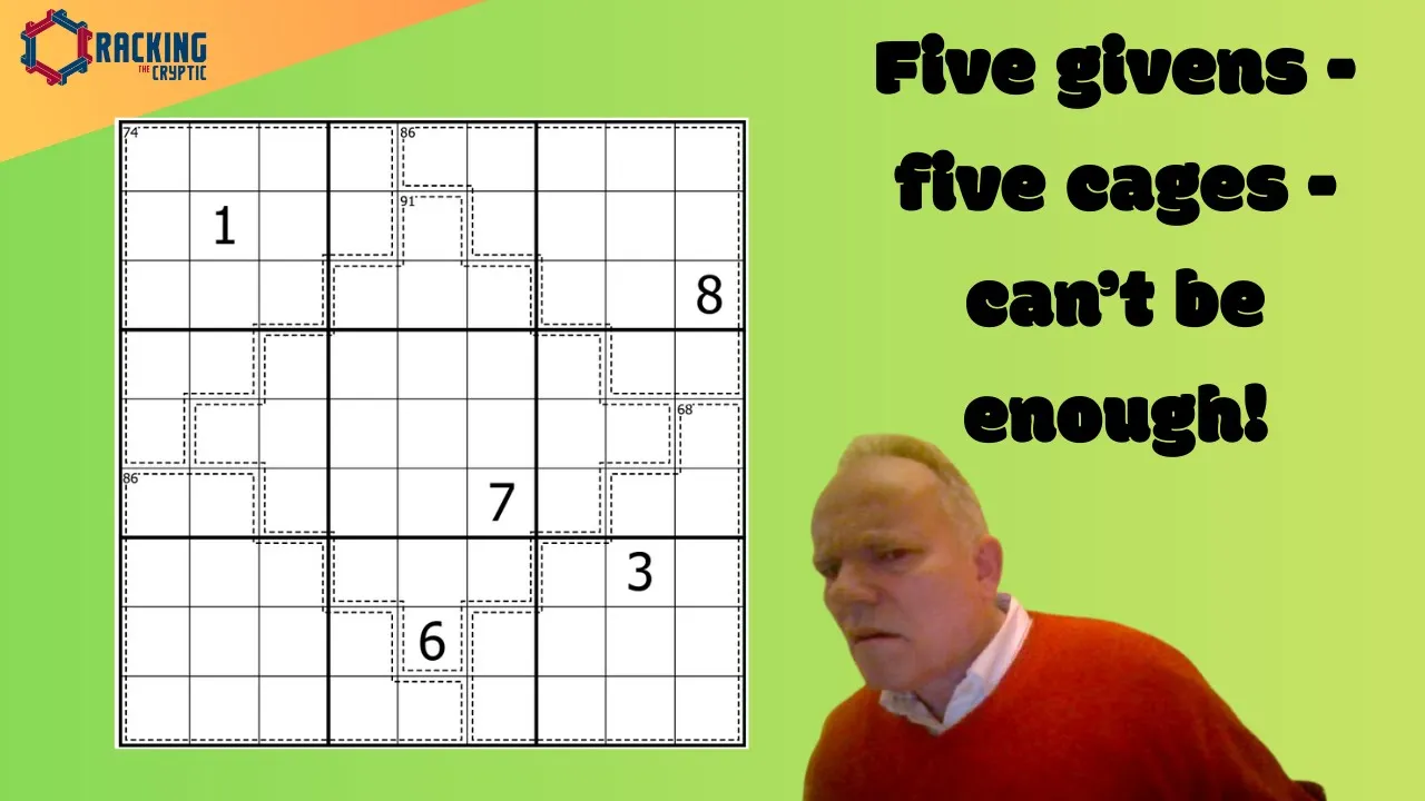 Only five given digits - and five given cages!