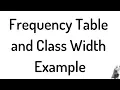 Frequency Table and Class Width Example