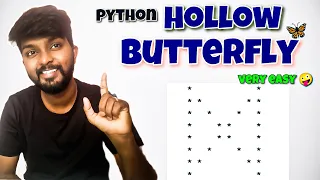 Python Programming Printing a Hollow Butterfly Explained by shiva prasad m