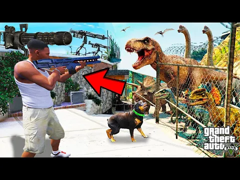 Video Thumbnail: Franklin Defending His House from Dinosaurs in GTA 5 | SHINCHAN and CHOP