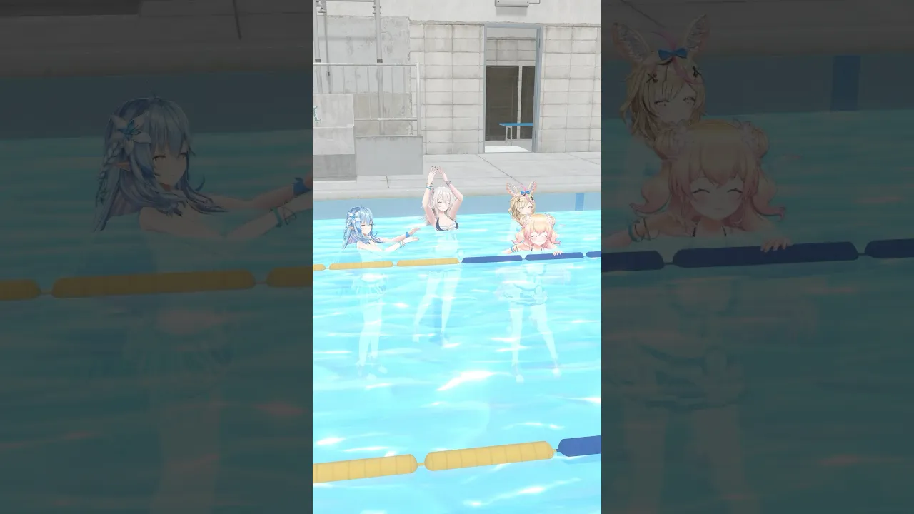 プールでぷかぷかするだけのねぽらぼ? #vtuber #shorts #ホロライブ