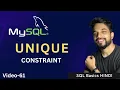 - 61 MySQL UNIQUE Constraint MPrashant