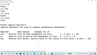 Python3 Part8 Operators