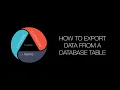 How to export data from a Backendless data table all records or a subset