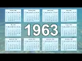 1963 Calendar