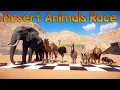 Desert Carnivores VS Desert Herbivores Animals Race in Planet Zoo included Lion Camel Elephant