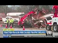 Tractor trailer catches fire on I-285