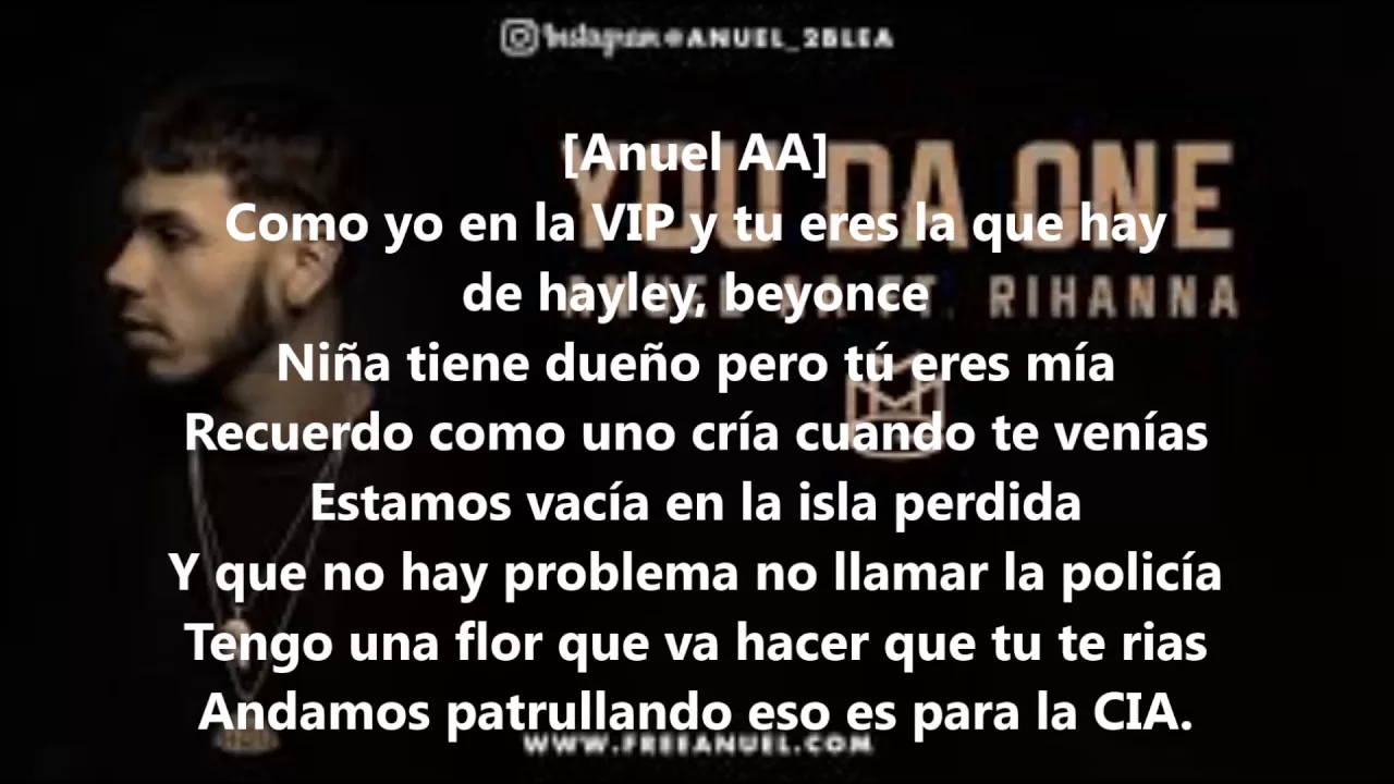 You da one anuel aa ft rihana remix letra