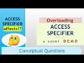 Overloading on modifying Java Access Specifiers DEMO Tricky Interview Que Must know Q A