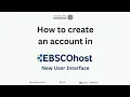 How to create an account in EBSCOhost