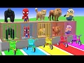 Lagu Long Slide Game with Cow Elephant Gorilla Hippopotamus Tiger 3d Animal Game Funny 3d Animals
